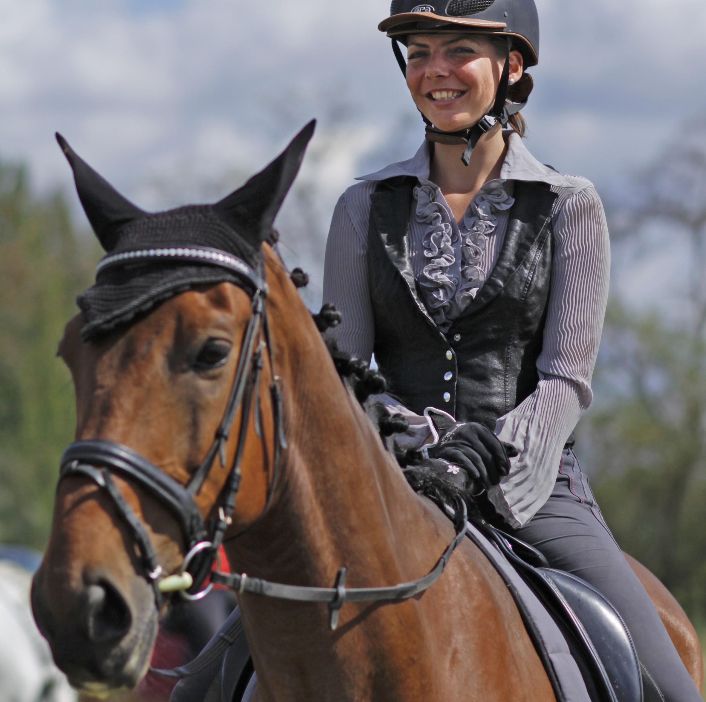 woman riding a horse